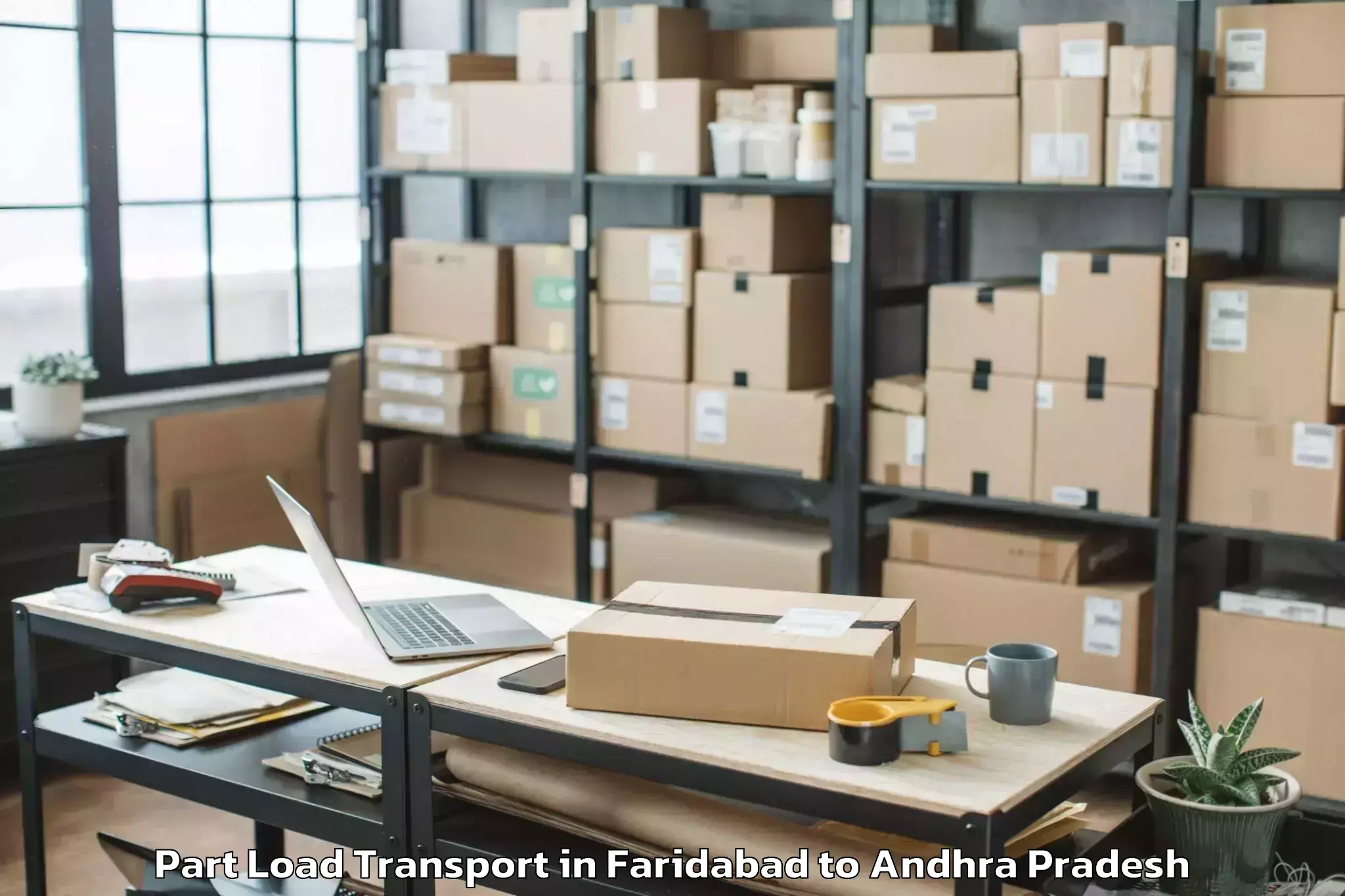 Book Faridabad to Gangavaram Port Part Load Transport Online